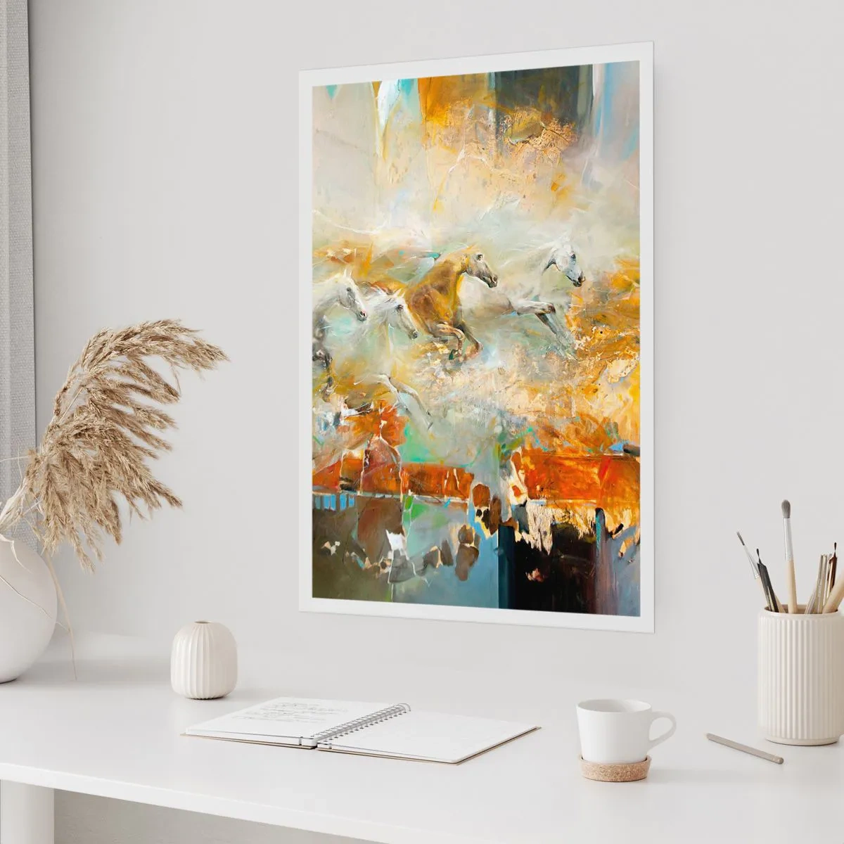 Poster - Im Galopp durch das Licht - 70x100 cm