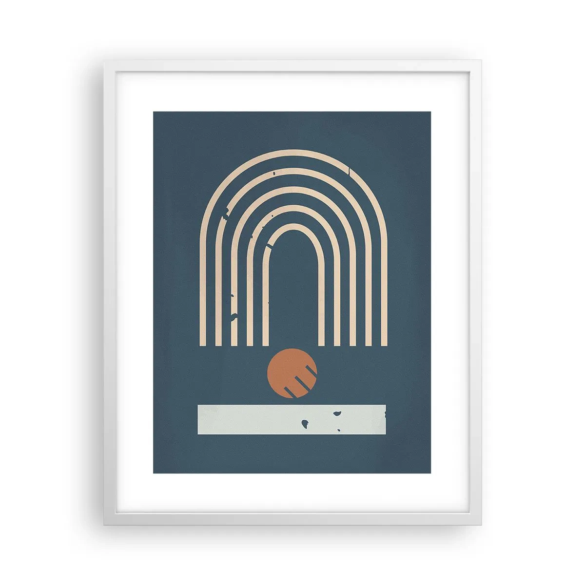 Poster in einem weißen Rahmen - Geometrie auf dem Granatapfel - 40x50 cm