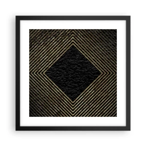 Poster in einem schwarzem Rahmen - Geometrie im glamourösen Stil - 40x40 cm