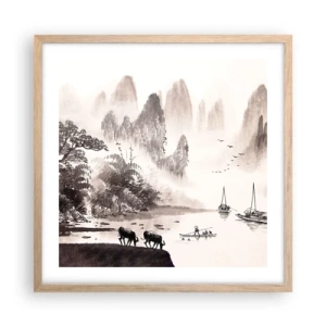 Poster in einem Rahmen aus heller Eiche - Der exotische Alltag des Ostens - 50x50 cm