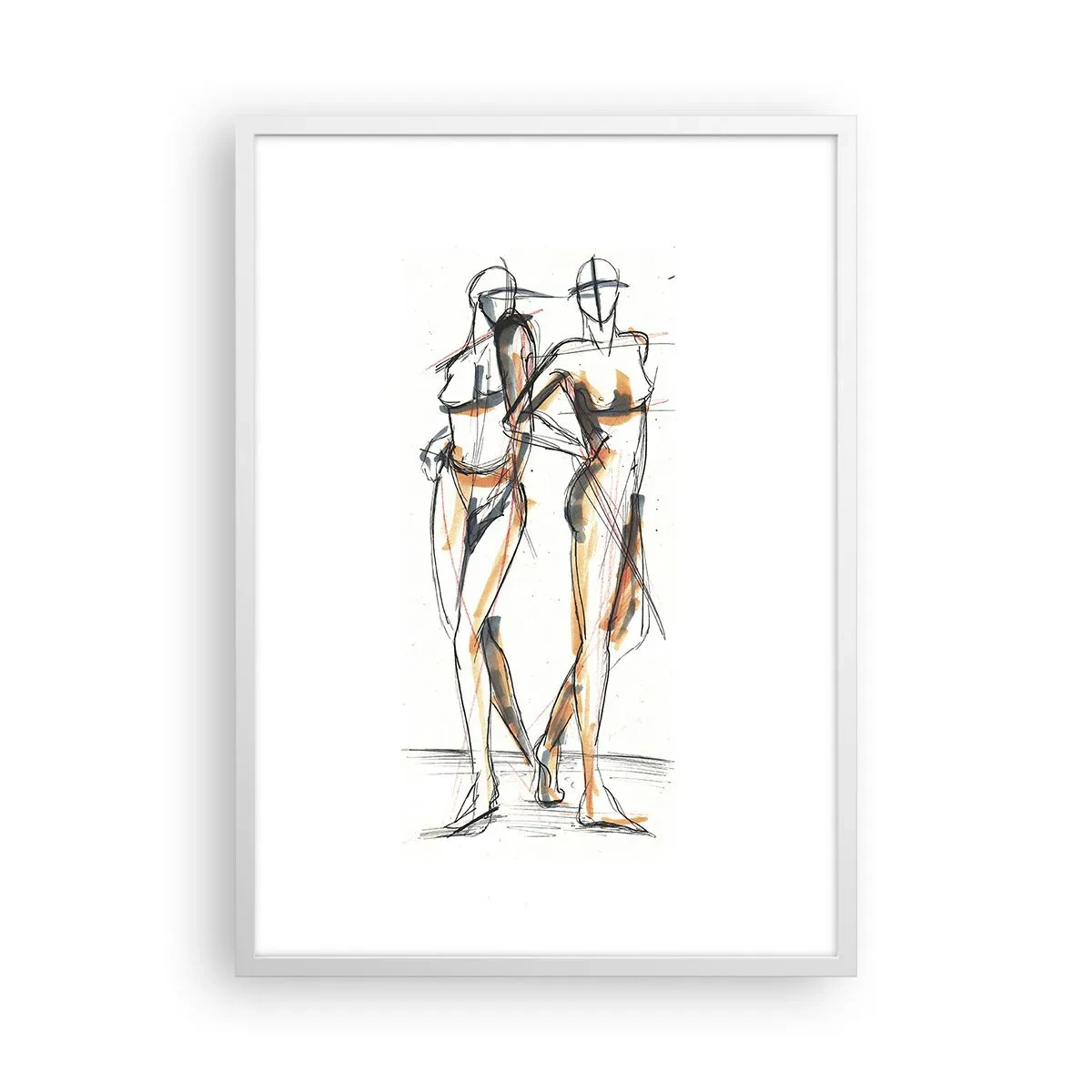 Poster in einem weißen Rahmen - Studie der Gnade - 50x70 cm