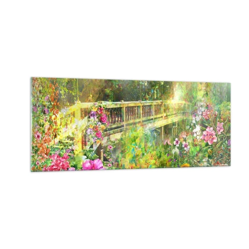 Glasbild - Bild auf glas - Eine Brücke aus Frühlingsseufzern - 100x40 cm