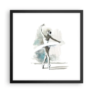 Poster in einem schwarzem Rahmen - In einen Schwan verzaubert - 40x40 cm