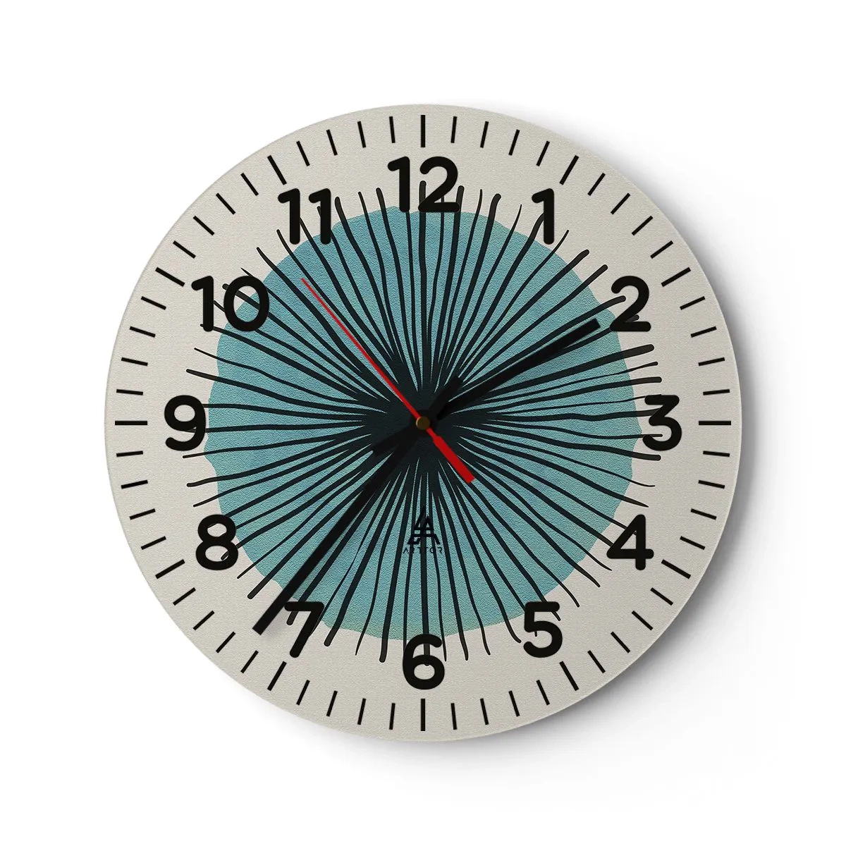 Wanduhr - Glasuhr - Strahlend im Blau - 40x40 cm