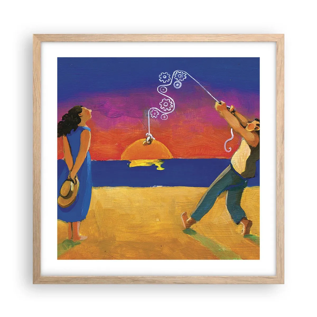 Poster in einem Rahmen aus heller Eiche - Mehr als ein Sternchen vom Himmel - 50x50 cm