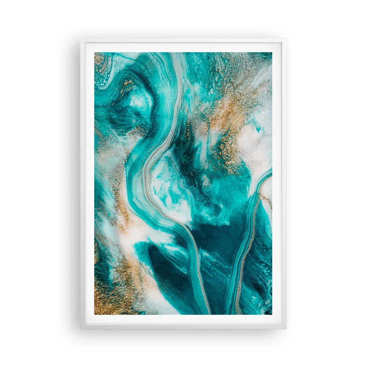 Poster in einem weißen Rahmen - Der Fluss aus Gold - 70x100 cm