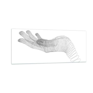 Glasbild - Bild auf glas - Federnde Hand - 100x40 cm