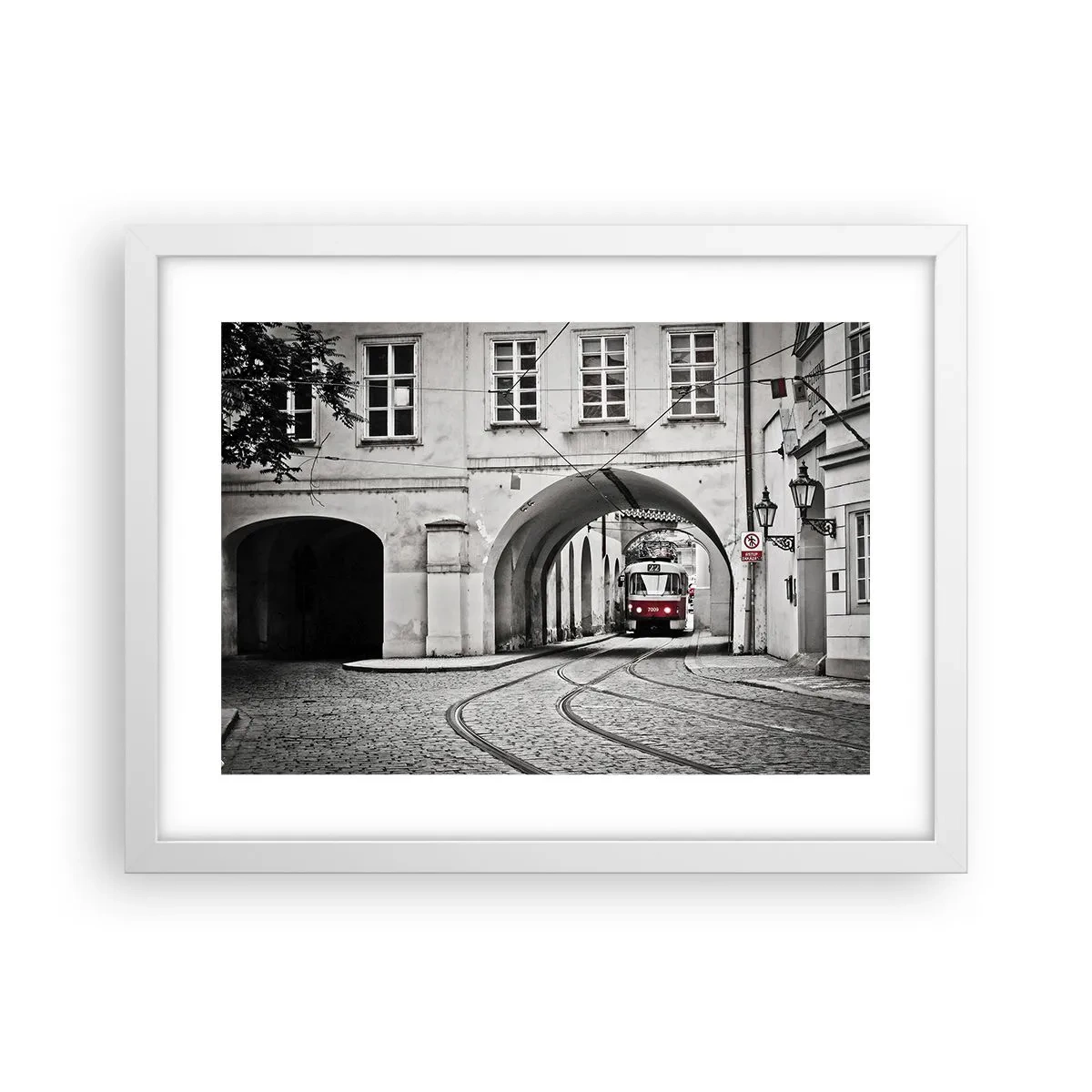 Poster in einem weißen Rahmen - Durch das Stadtlabyrinth - 40x30 cm