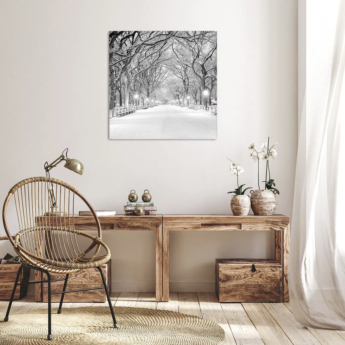 Bild auf Leinwand - Leinwandbild - Vier Jahreszeiten - Winter - 70x70 cm