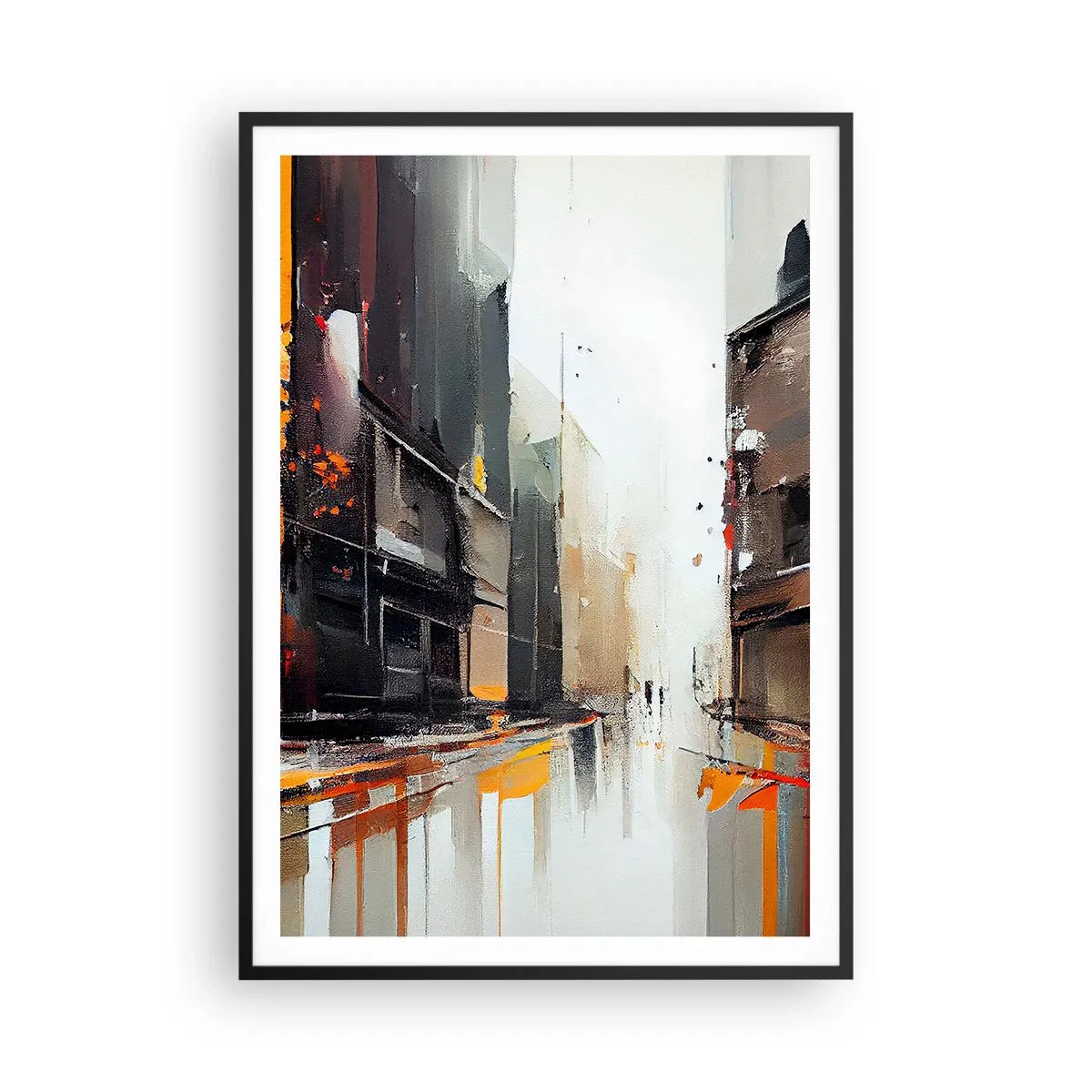 Poster in einem schwarzem Rahmen - Regnerischer Tag - 70x100 cm