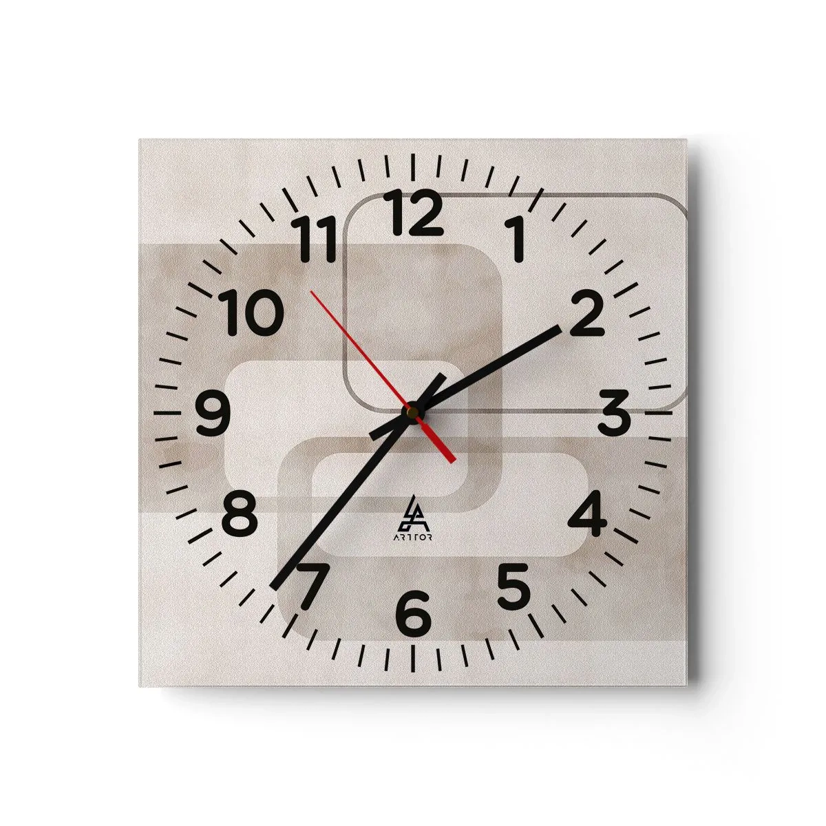 Wanduhr - Glasuhr - Geometrische Fuge - 40x40 cm