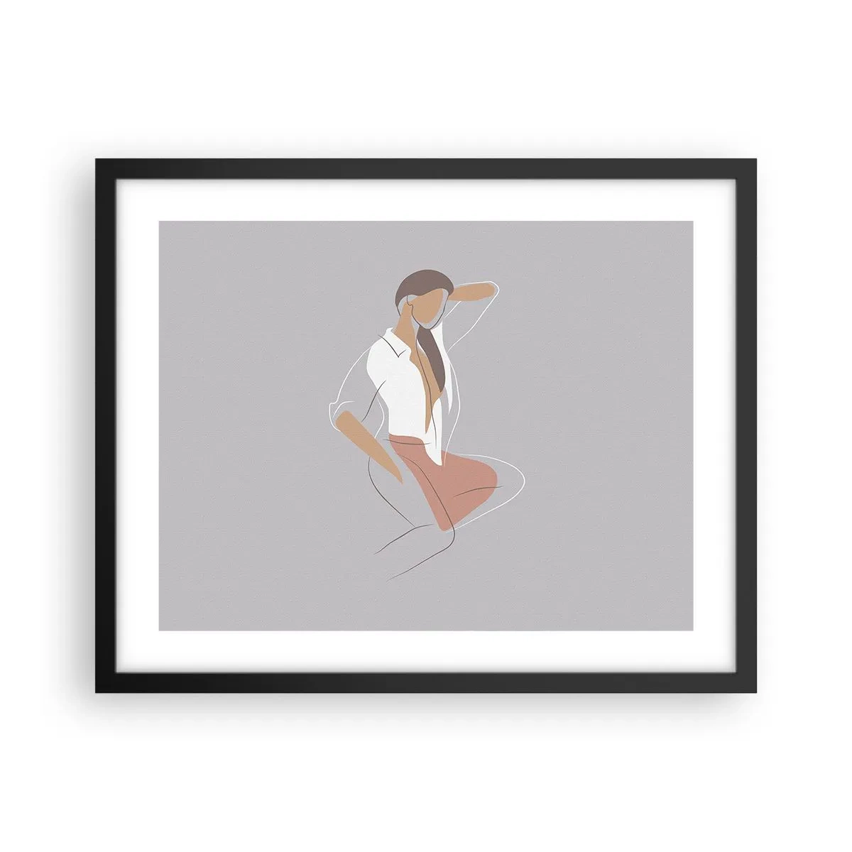 Poster in einem schwarzem Rahmen - Umriss der Anmut - 50x40 cm