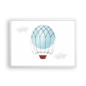 Poster in einem weißen Rahmen - Ganz in den Wolken - 70x50 cm