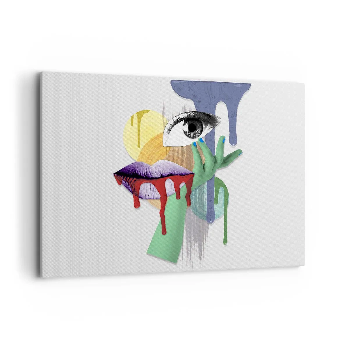 Bild auf Leinwand - Leinwandbild - Dekonstruiertes Porträt mit abstrakten Elementen - 120x80cm - Ein dekonstruiertes Porträt - Moderne Wanddekoration für Wohnzimmer und Schlafzimmer ARTTOR