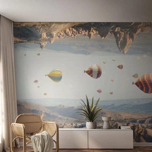 Fototapete Standard Eco - Hier ist alles möglich - Abstraktion, Luftballons, Landschaft - 250x175 cm