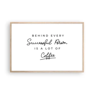 Poster in einem Rahmen aus heller Eiche - Erfolgsgeheimnis - 91x61 cm