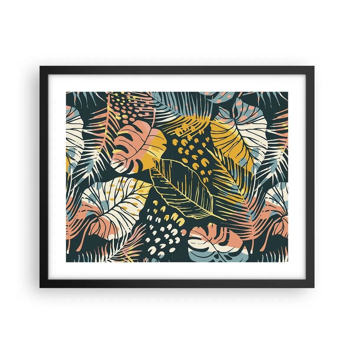 Poster in einem schwarzem Rahmen - Grüne Fantasie - 50x40 cm