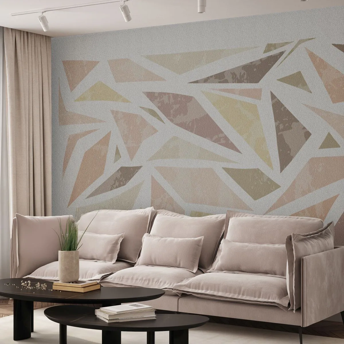 Fototapete Standard Eco - Buntglas-Komposition - Minimalismus, Pastell, Boho - 250x175 cm