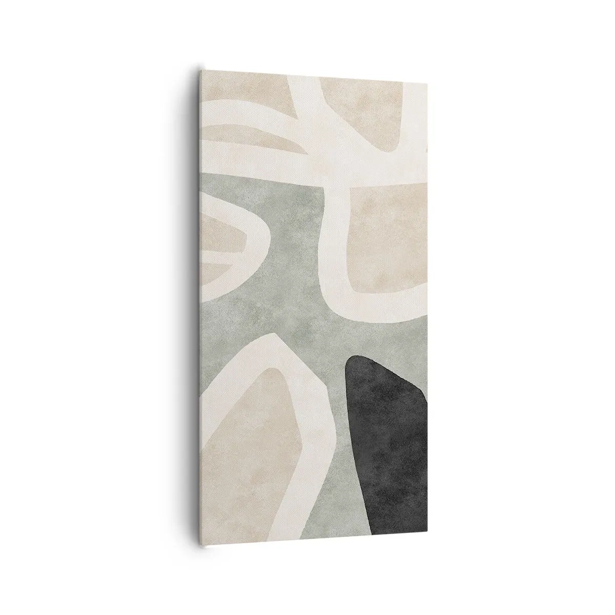 Bild auf Leinwand - Leinwandbild - Komposition mit schwarzem Motiv - 65x120 cm