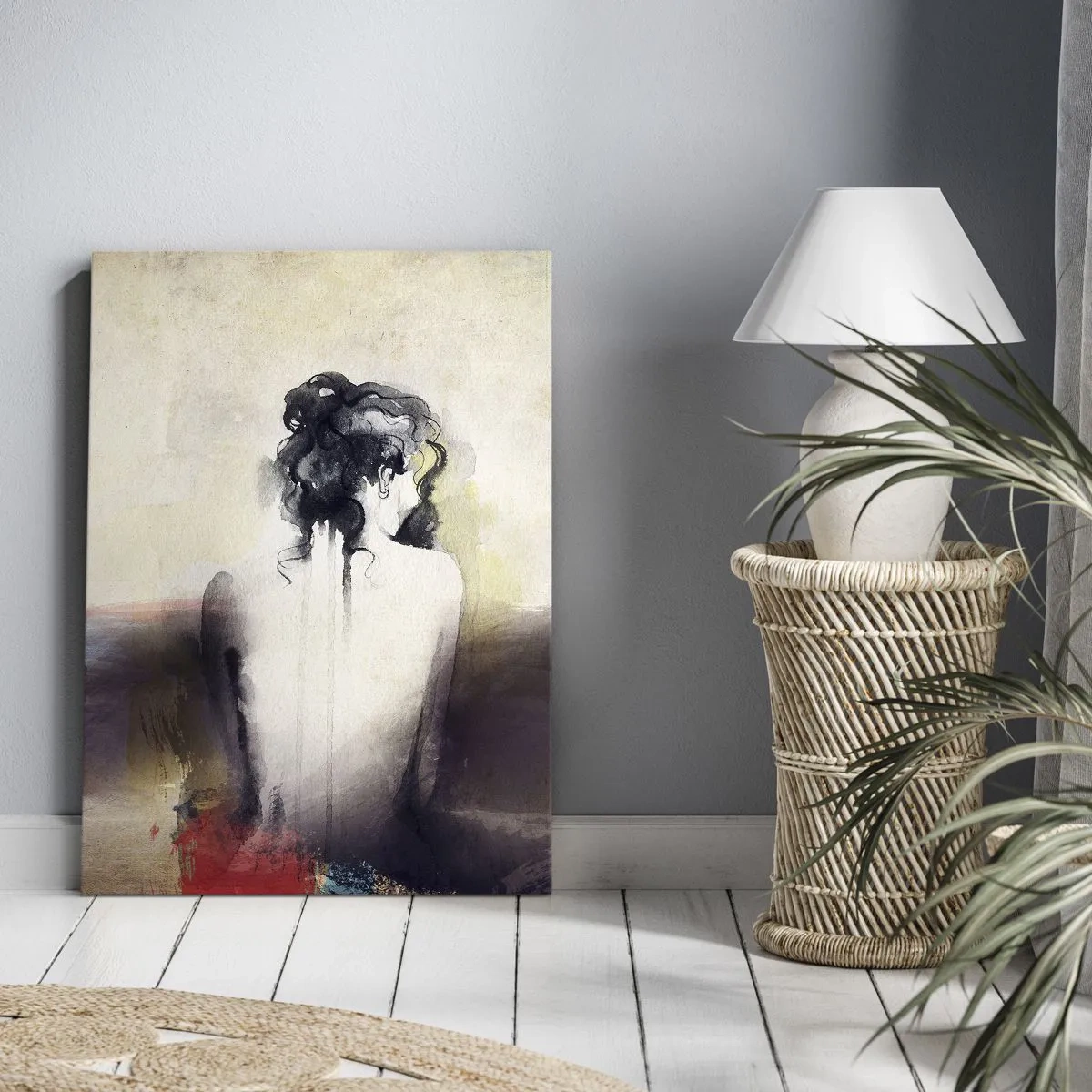 Bild auf Leinwand - Leinwandbild - Glatte Linien, ovale Formen - 45x80 cm