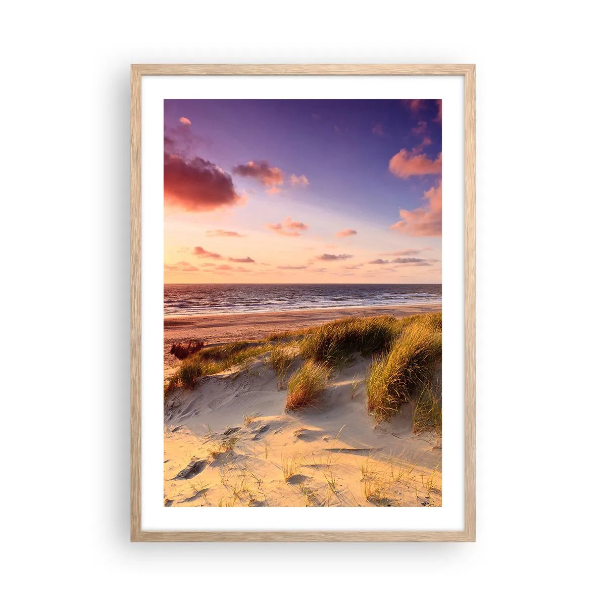 Poster in einem Rahmen aus heller Eiche - Die Luft riecht schon im Sommer - 50x70 cm