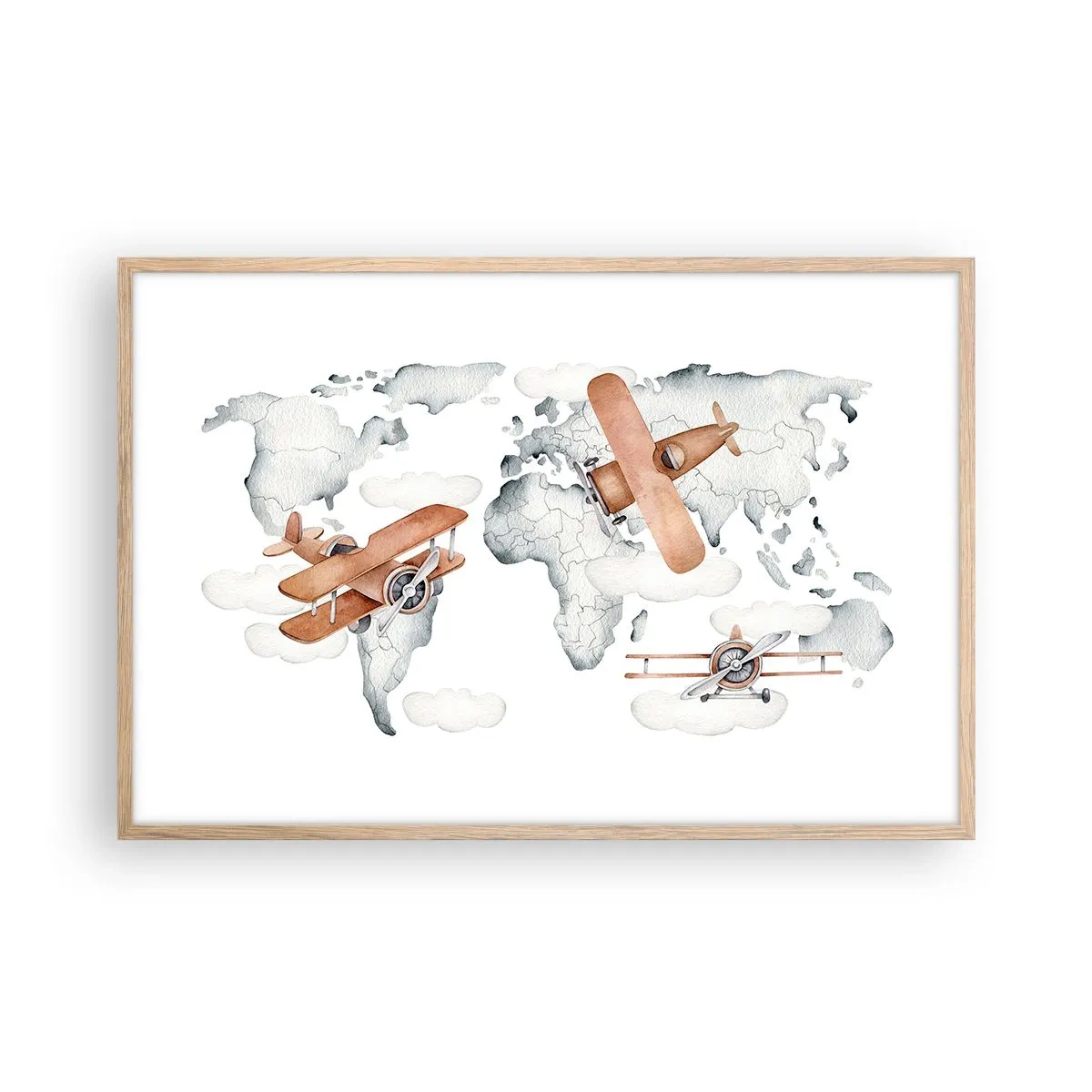 Poster in einem Rahmen aus heller Eiche - Im Pioniergeist - 91x61 cm