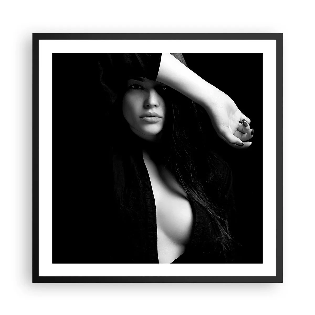 Poster in einem schwarzem Rahmen - Schule der Verführung - 60x60 cm