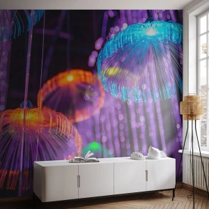 Selbstklebende Fototapete Deluxe Sticker - Lichtbrunnen - Neon, Beleuchtung, Leuchtdichte - 350x256 cm