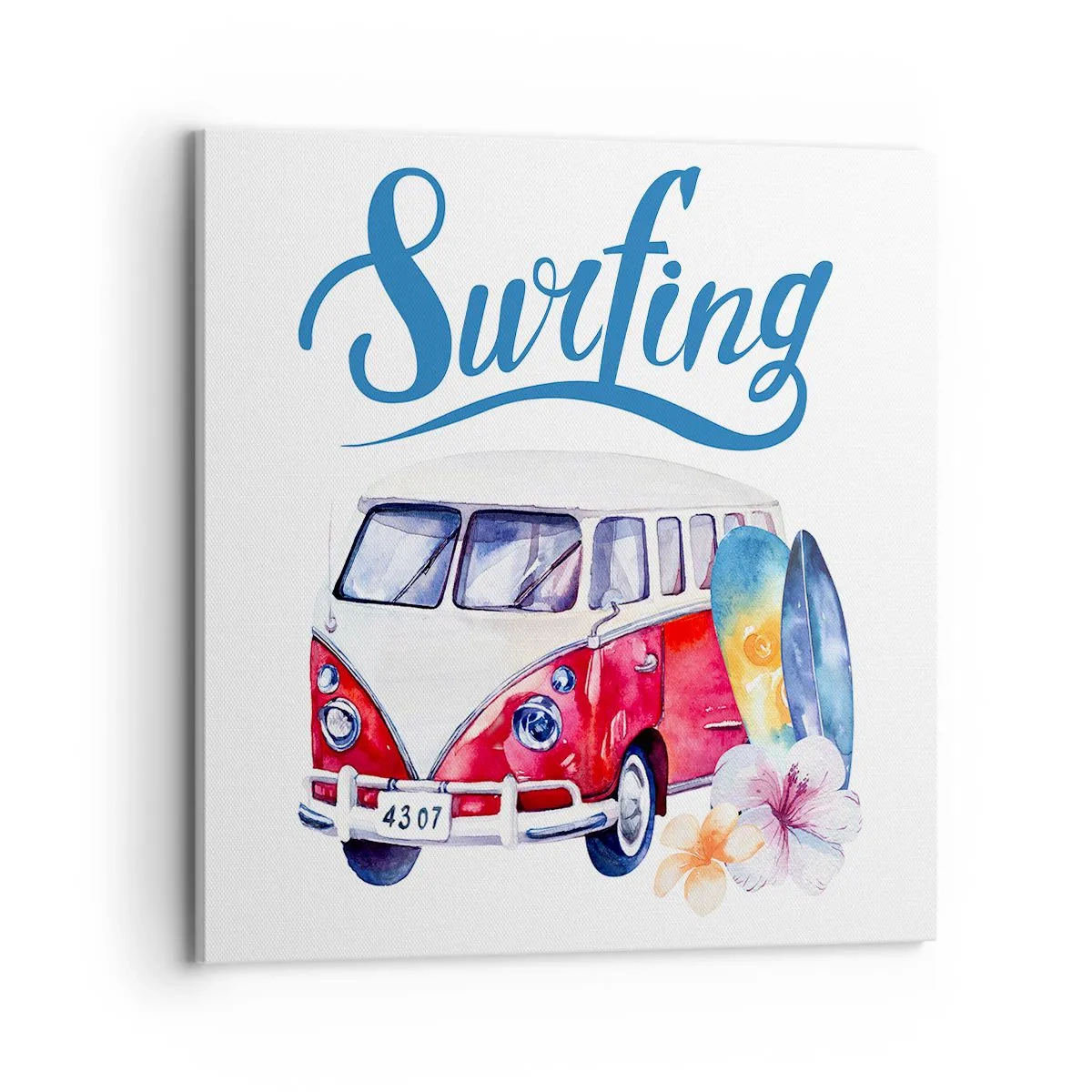 Bild auf Leinwand - Leinwandbild - Gurke - ein Klassiker für einen Surfer - 70x70 cm