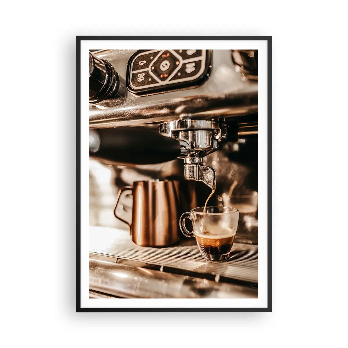 Poster in einem schwarzem Rahmen - Kaffeeglanz - 70x100 cm