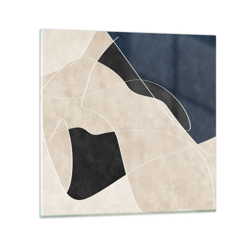 Glasbild - Bild auf glas - Abstrakte Komposition – Farbkontrast - 30x30 cm
