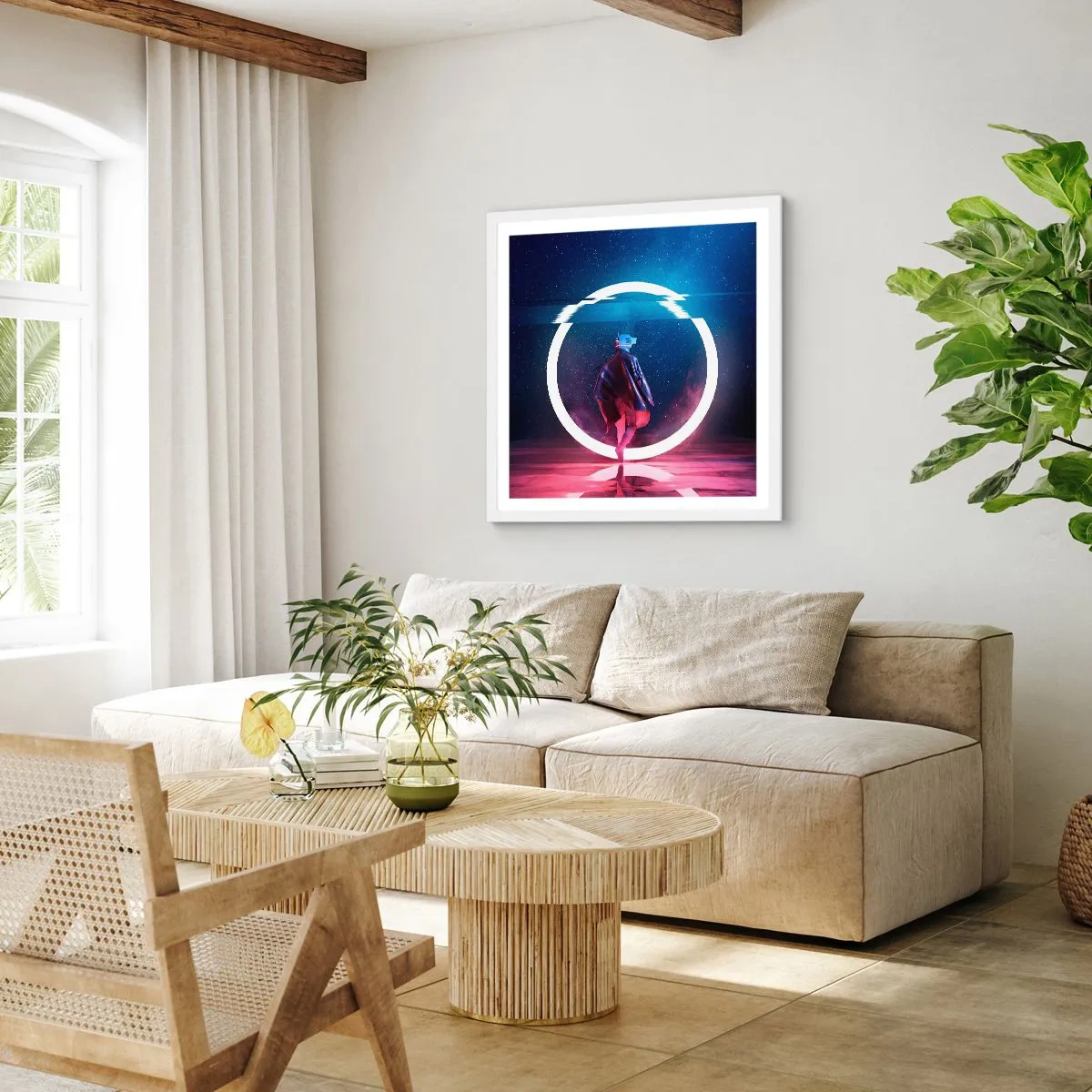 Poster in einem weißen Rahmen - Zwischen den Welten - 60x60 cm