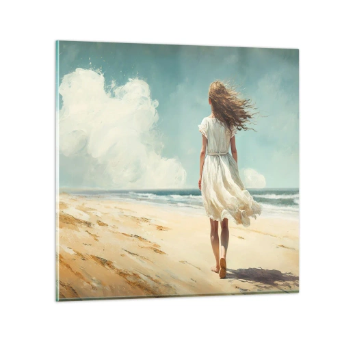 Glasbild - Bild auf glas - Der Sonne und dem Wind begegnen - 40x40 cm