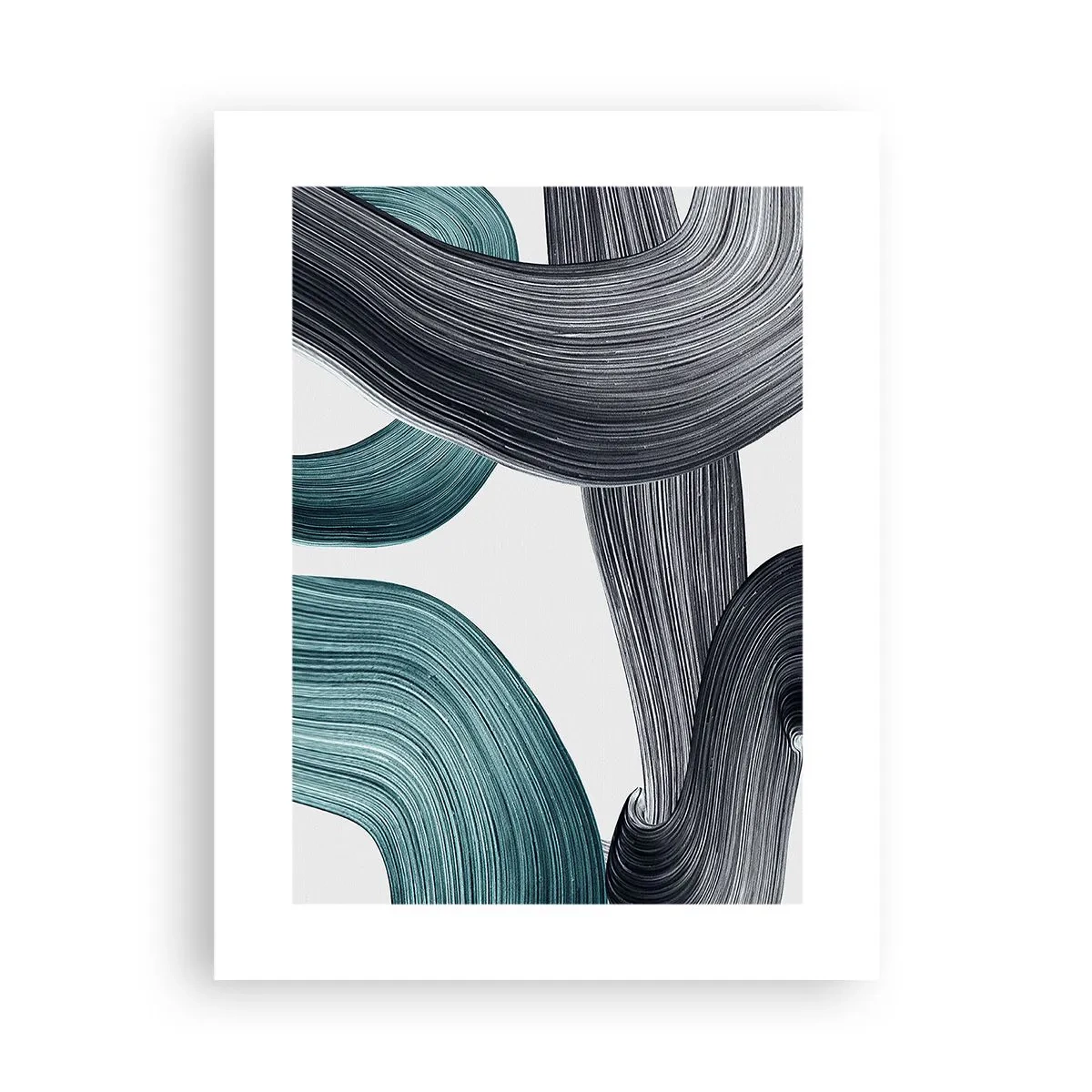 Poster - Smaragdgrüne und schwarze Pfade - 30x40 cm