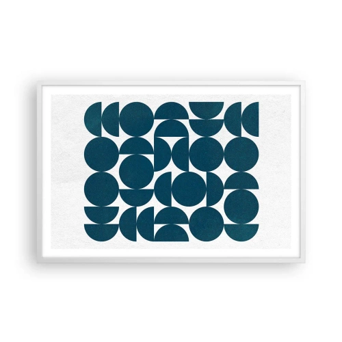 Poster in einem weißen Rahmen - Kreise und Halbkreise - 91x61 cm