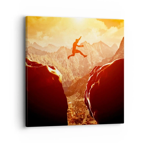 Bild auf Leinwand - Leinwandbild - Grenzen überschreiten - 40x40 cm