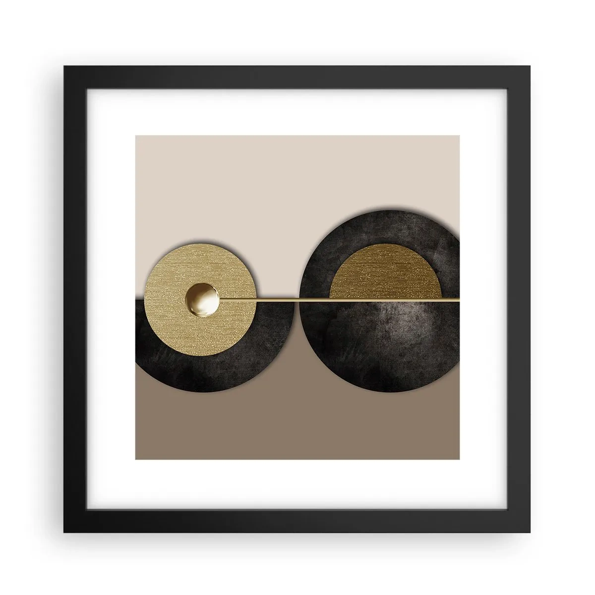 Poster in einem schwarzem Rahmen - Variationen rund um den Kreis - 30x30 cm