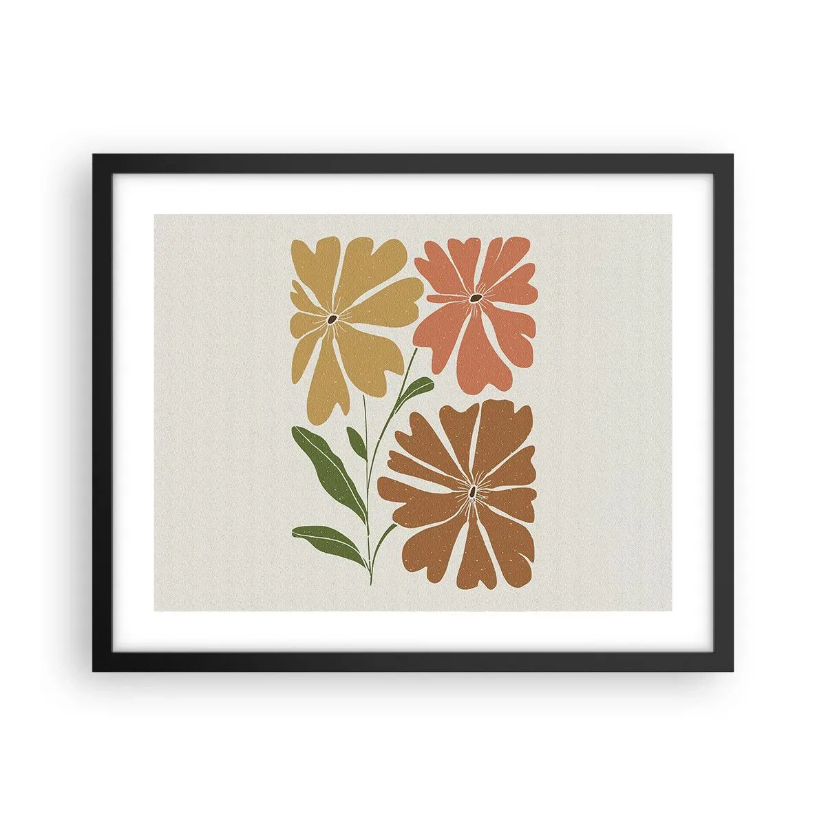 Poster in einem schwarzem Rahmen - Natur und Geometrie - 50x40 cm