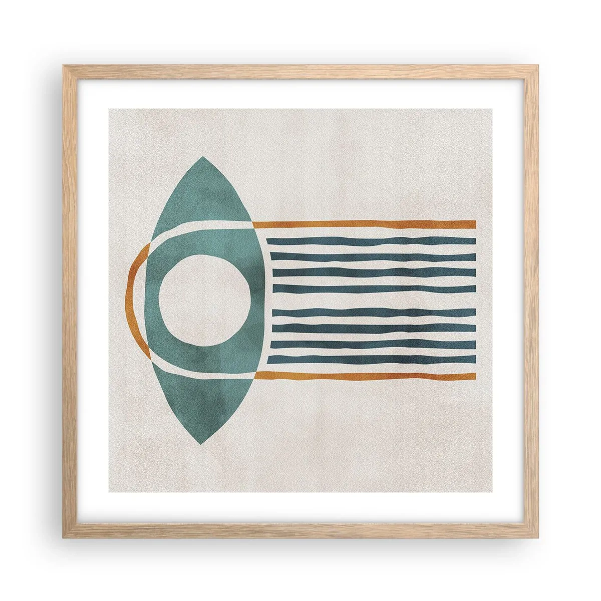 Poster in einem Rahmen aus heller Eiche - Zeichen und Rituale - 50x50 cm