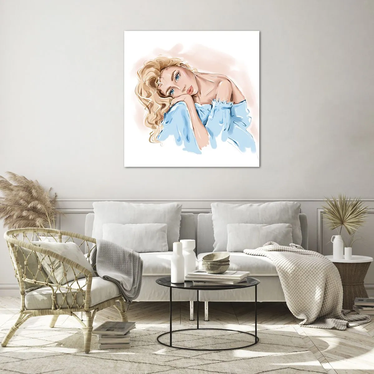 Glasbild - Bild auf glas - Verträumt im Blau - 70x70 cm