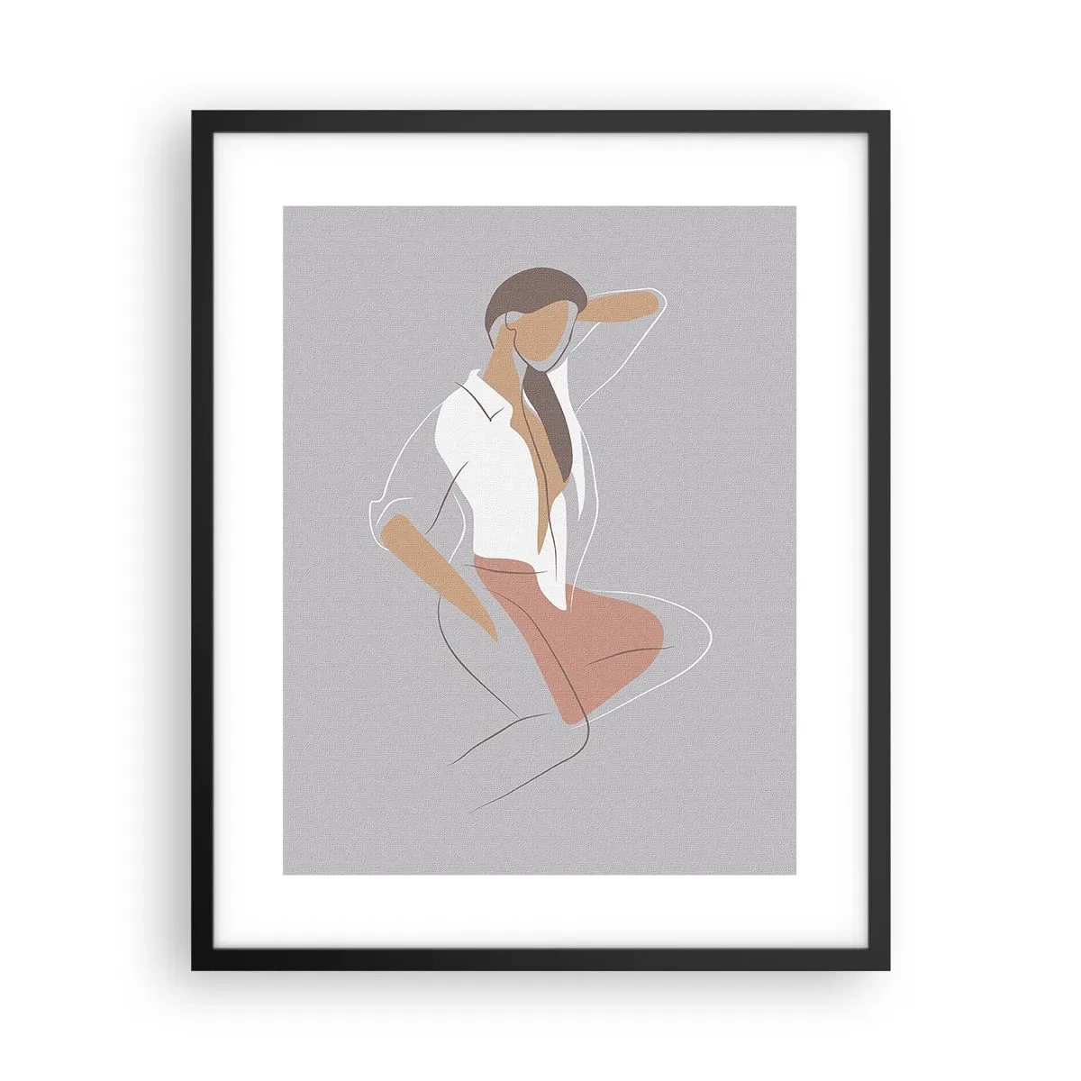 Poster in einem schwarzem Rahmen - Umriss der Anmut - 40x50 cm