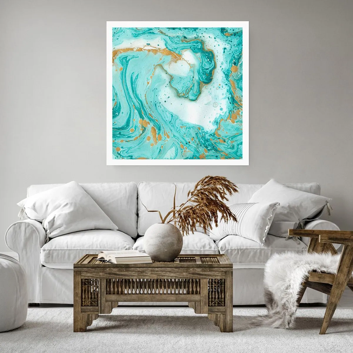 Poster - Unter der großen Welle der Edo-Ära - 60x60 cm