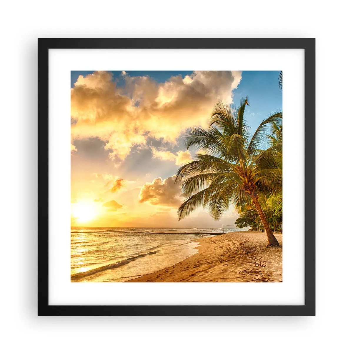 Poster in einem schwarzem Rahmen - Ewiger Sommer, immer Urlaub - 40x40 cm
