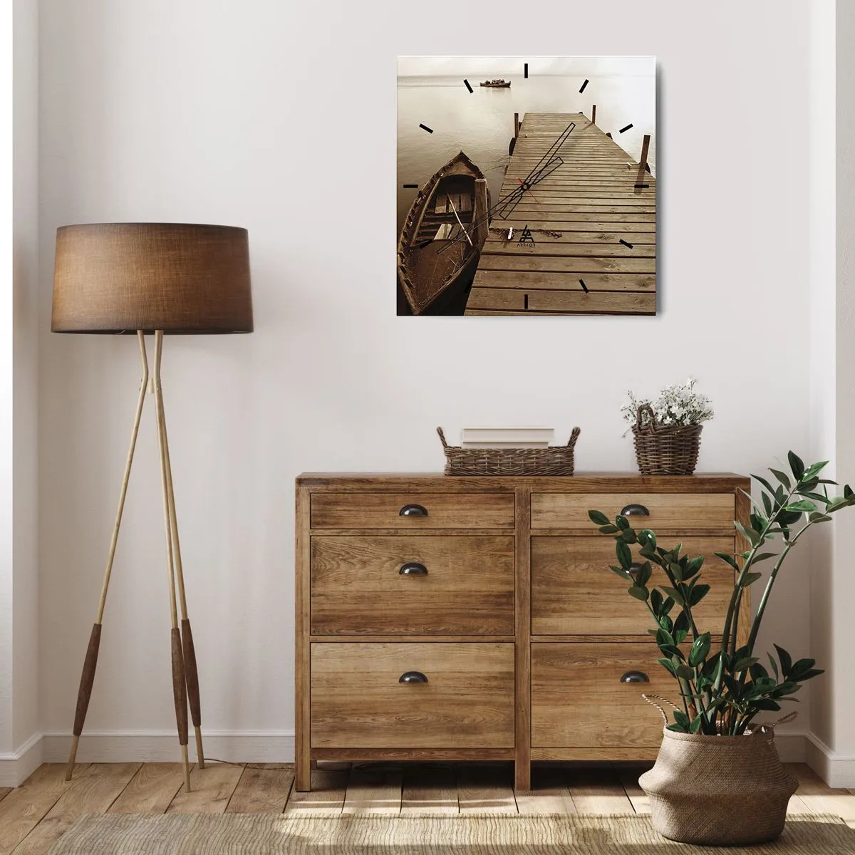 Wanduhr - Glasuhr - Großer Frieden - 40x40 cm