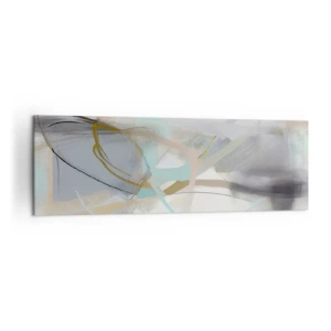 Bild auf Leinwand - Leinwandbild - Pastellabstraktion mit zarten Linien - 160x50cm - Neblige Abstraktion - Moderne Wanddekoration für Wohnzimmer und Schlafzimmer ARTTOR