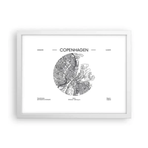 Poster in einem weißen Rahmen - Anatomie von Kopenhagen - 40x30 cm