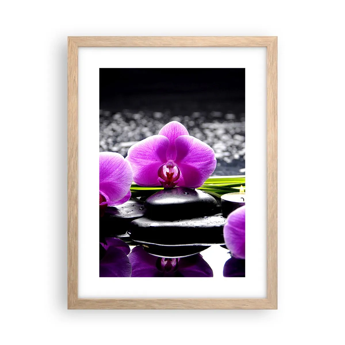 Poster in einem Rahmen aus heller Eiche - In Ruhe ertrinken - 30x40 cm