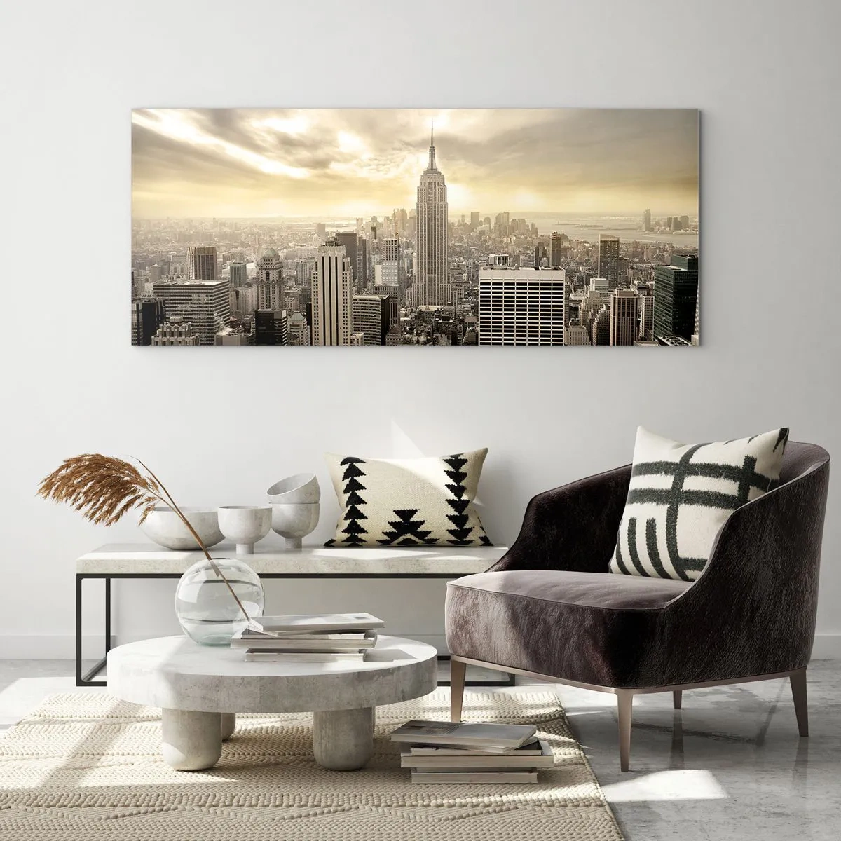 Glasbild - Bild auf glas - New York aus Grau - 100x40 cm