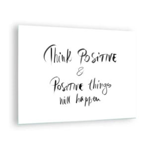 Glasbild - Bild auf glas - Eine motivierende Inschrift im minimalistischen Stil - 70x50cm - Wie soll man leben? - Moderne Wanddekoration für Wohnzimmer und Schlafzimmer ARTTOR