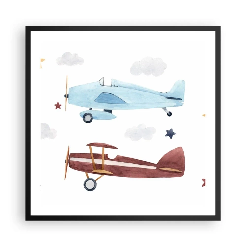 Poster in einem schwarzem Rahmen - Wir warten, Herr Pilot! - 60x60 cm